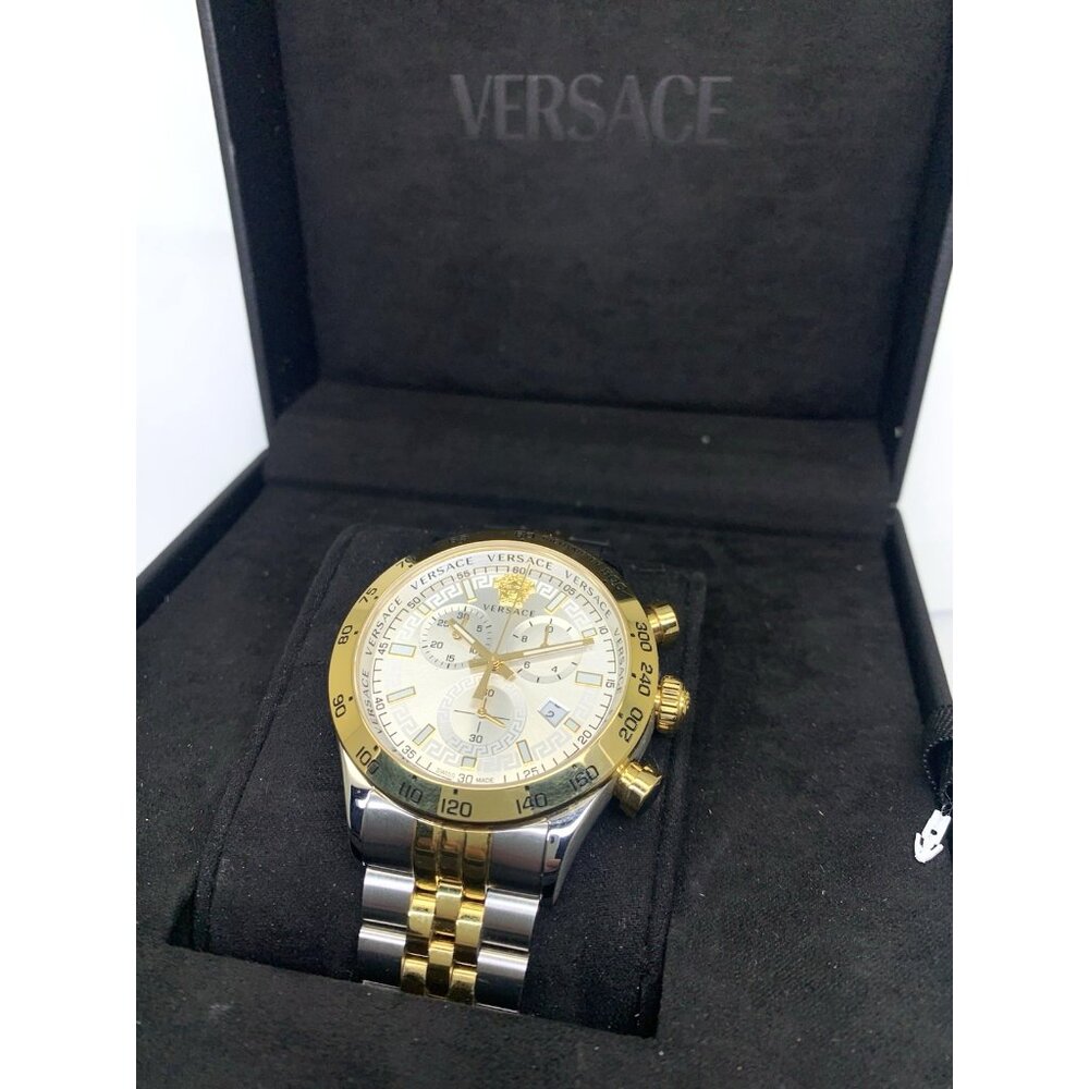 Versace Men's Watch VE2U00422 Swiss Quartz Chronograph Two Tone Stainless Steel - Picture 3 of 15